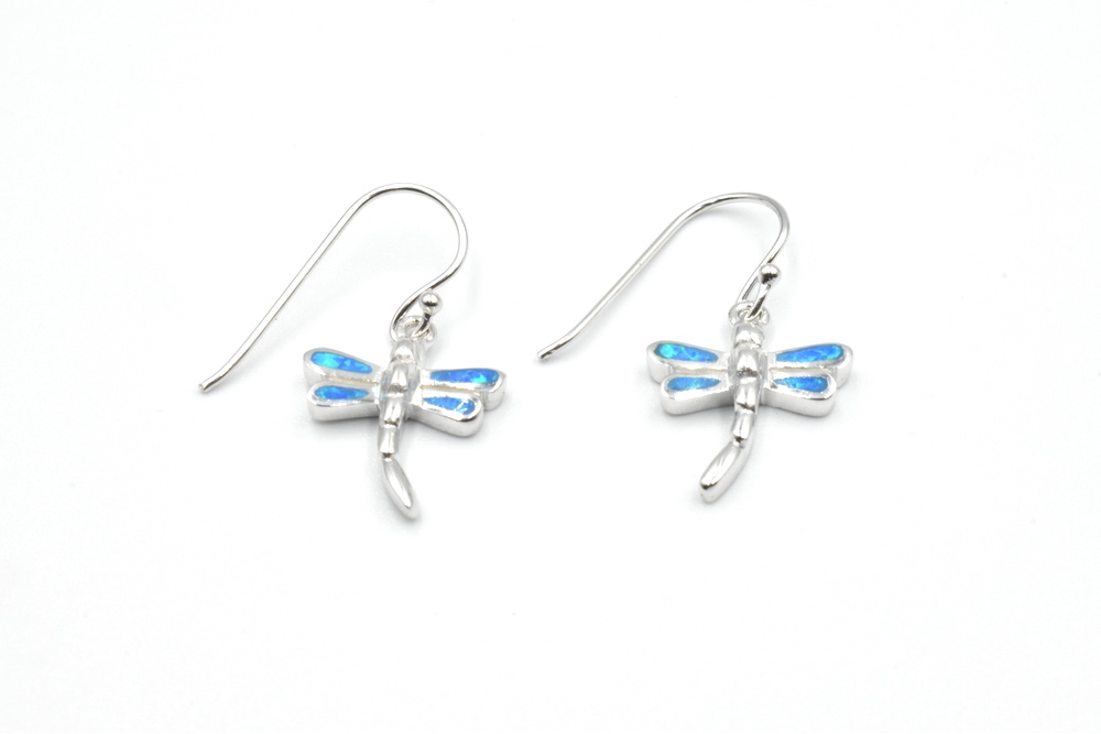 silver earrings with opal 