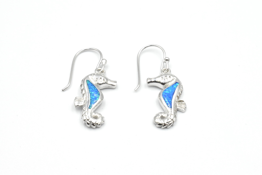 silver earrings with opal 
