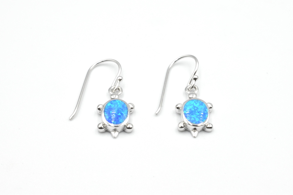 silver earrings with opal 
