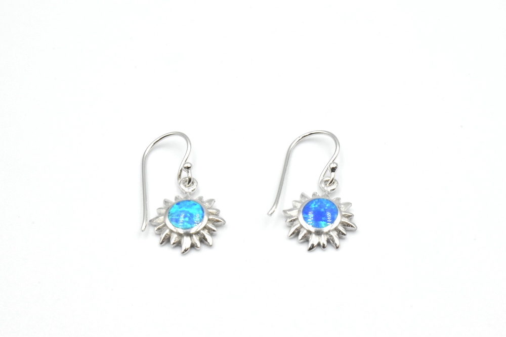 silver earrings with opal 