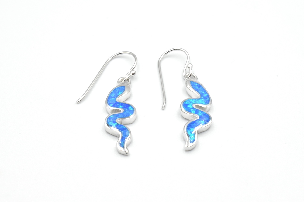 silver earrings with opal 