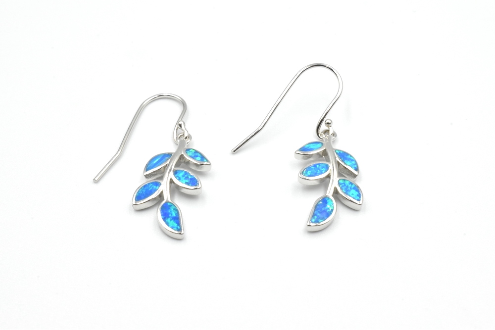silver earrings with opal 