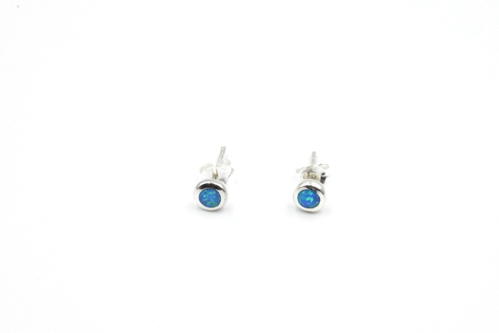 studded earrings with opal