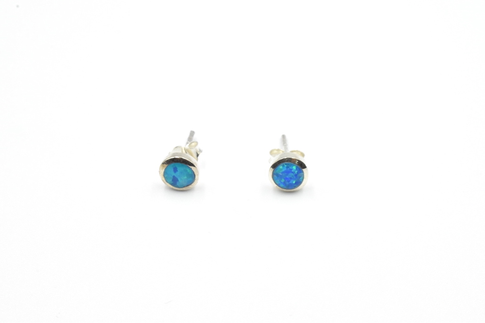 studded earrings with opal