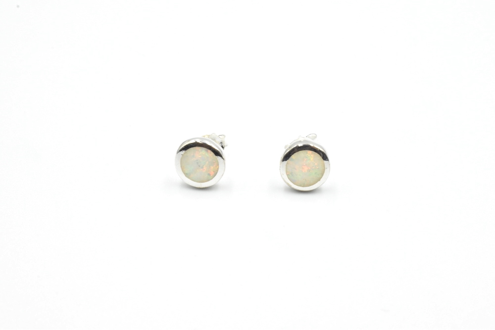 studded earrings with opal