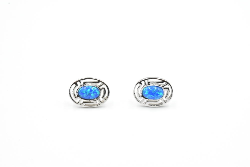 studded earrings with opal