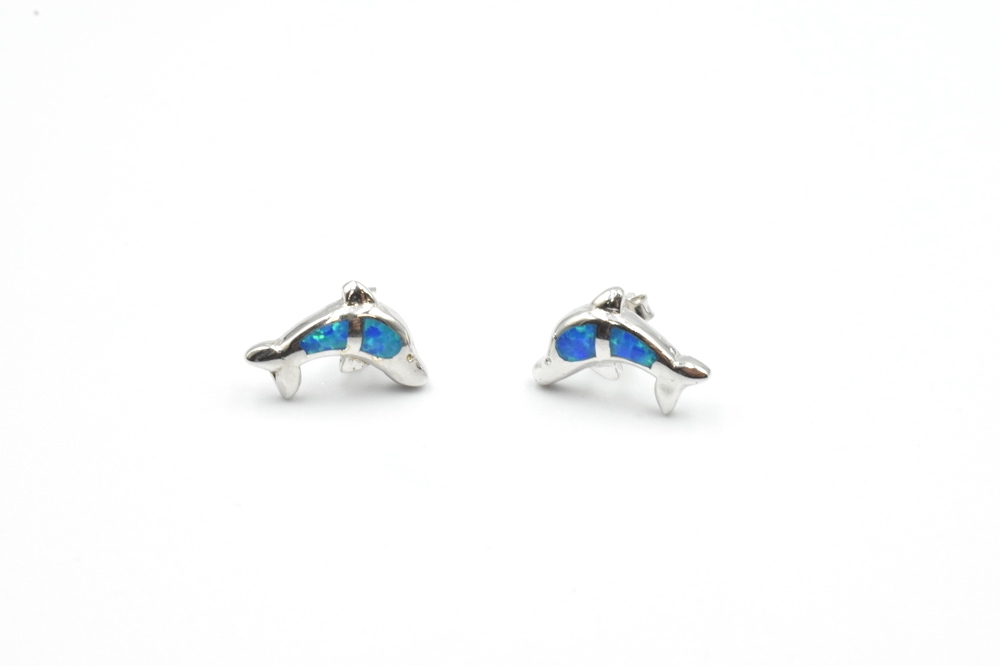 studded earrings with opal