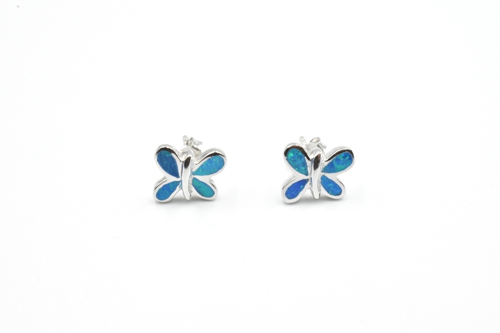 studded earrings with opal