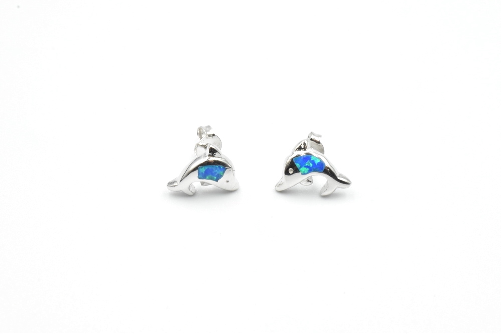 studded earrings with opal