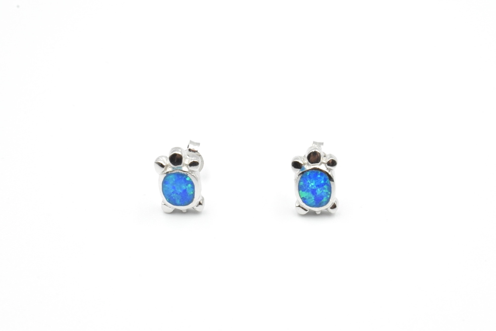studded earrings with opal