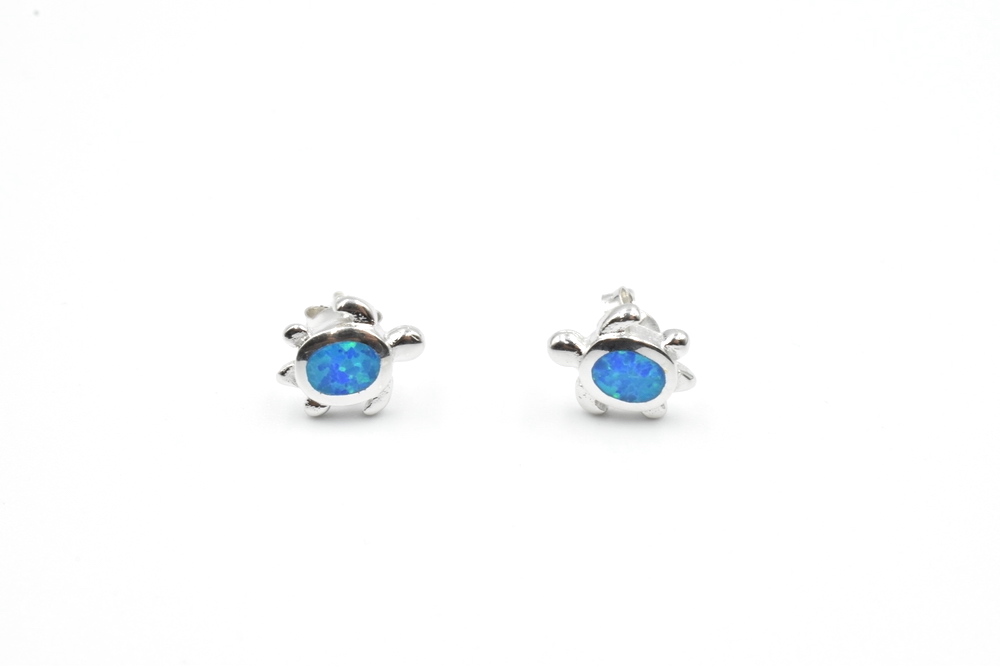 studded earrings with opal