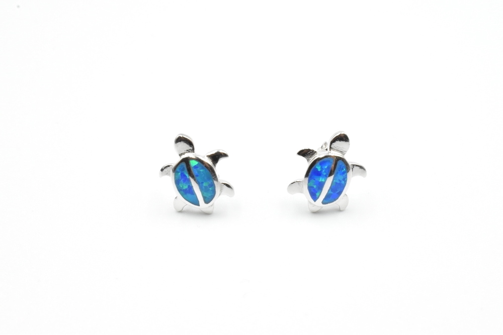 studded earrings with opal