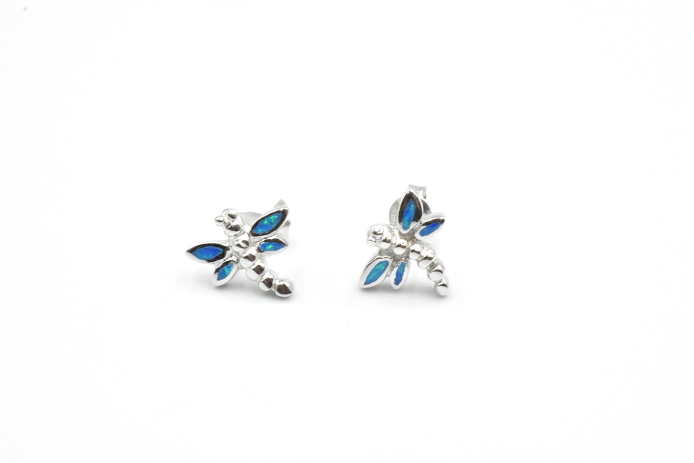 studded earrings with opal