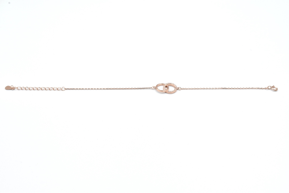 pink gold bracelet with zircon 