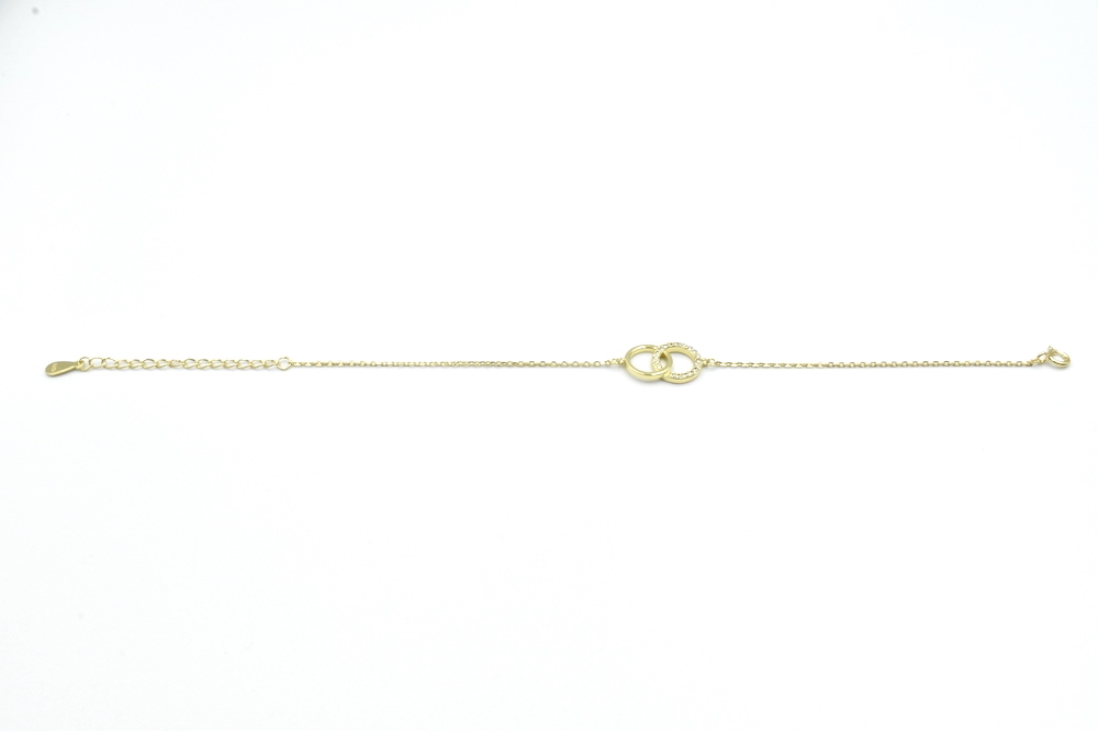 semi-gold bracelet with zircon 
