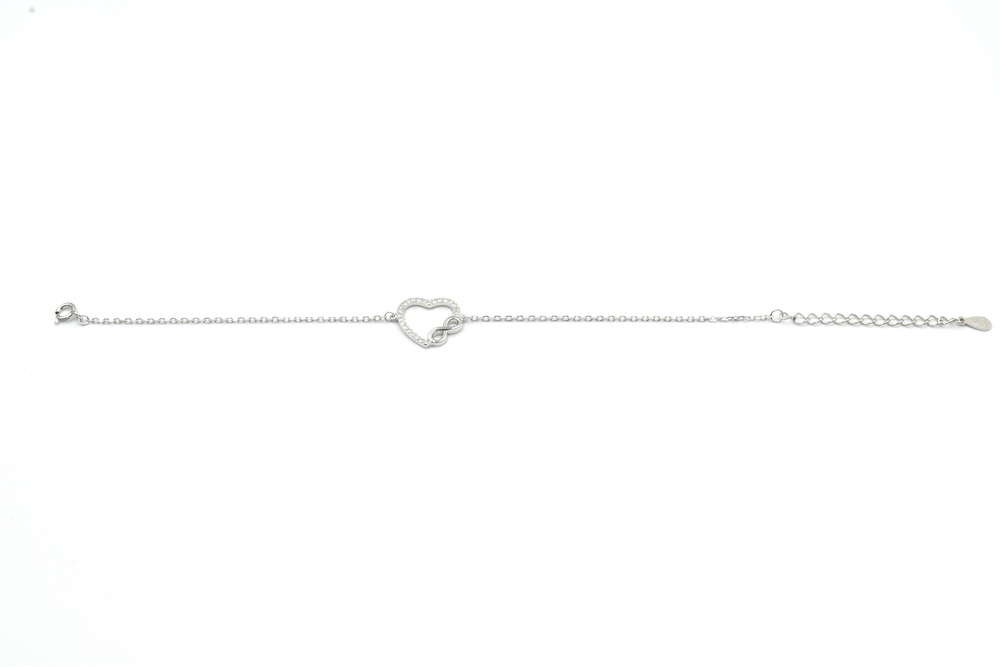 silver bracelet with zircon 