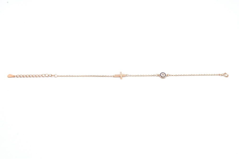 pink gold bracelet with zircon 