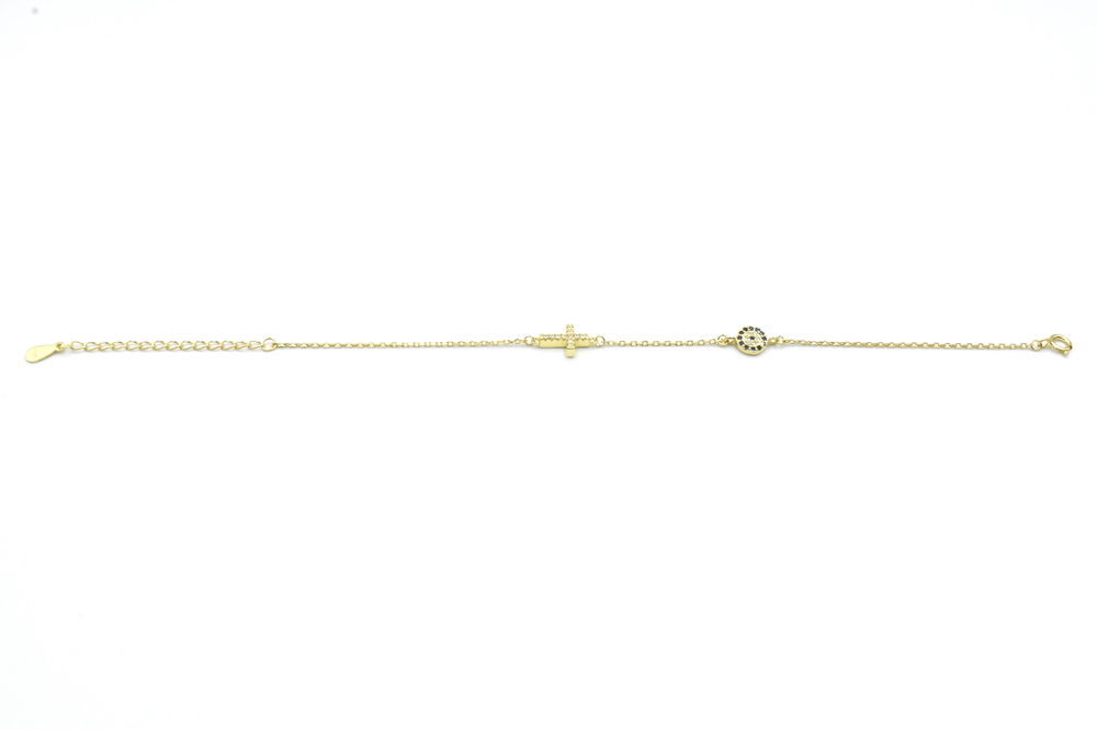 semi-gold bracelet with zircon 