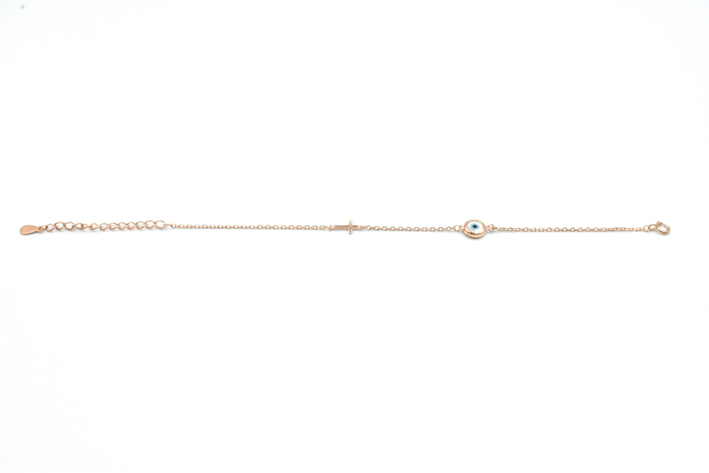 pink gold bracelet with zircon 