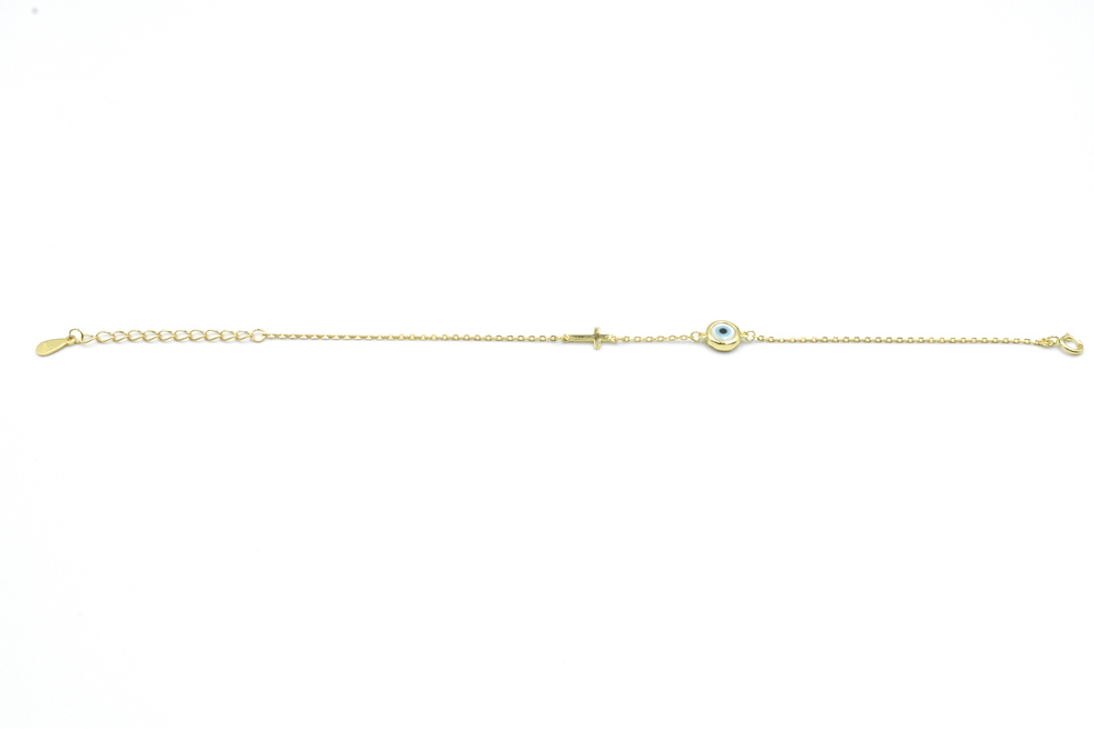 semi-gold bracelet with zircon 