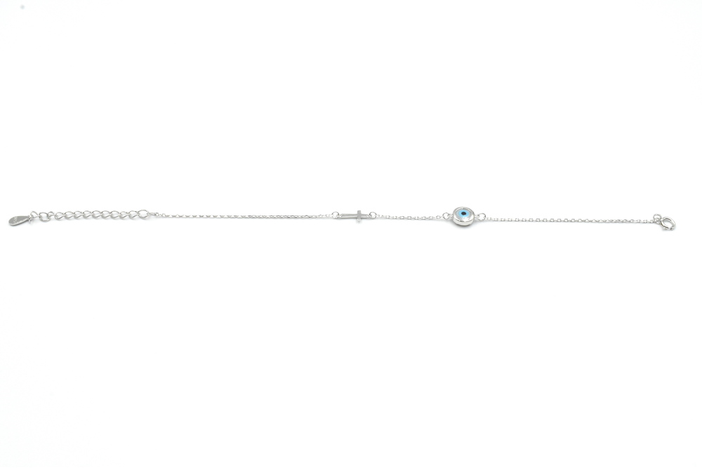 silver bracelet with zircon 