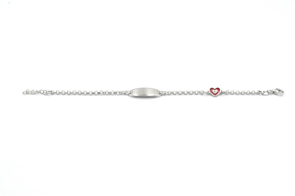 silver bracelet with zircon 