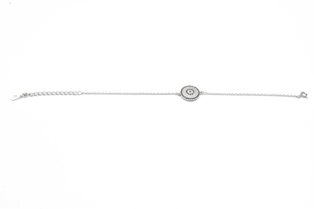 silver bracelet with zircon 