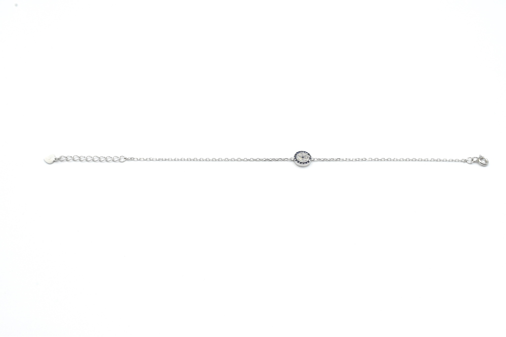 silver bracelet with zircon 