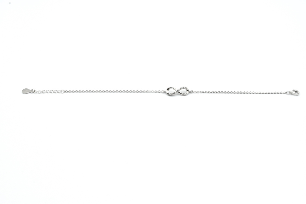 silver bracelet with zircon 