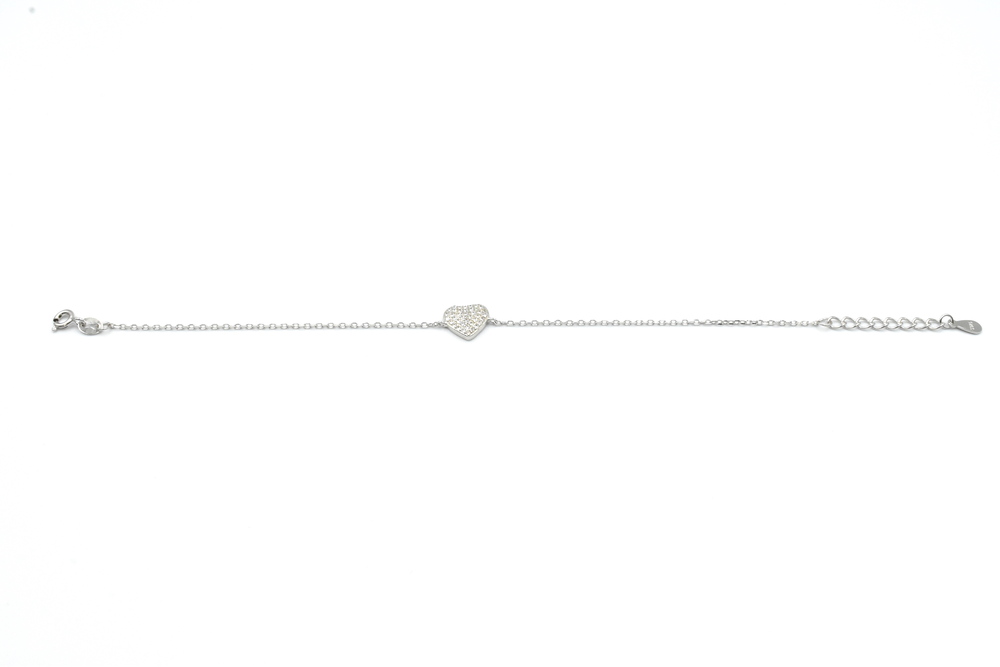 silver bracelet with zircon 