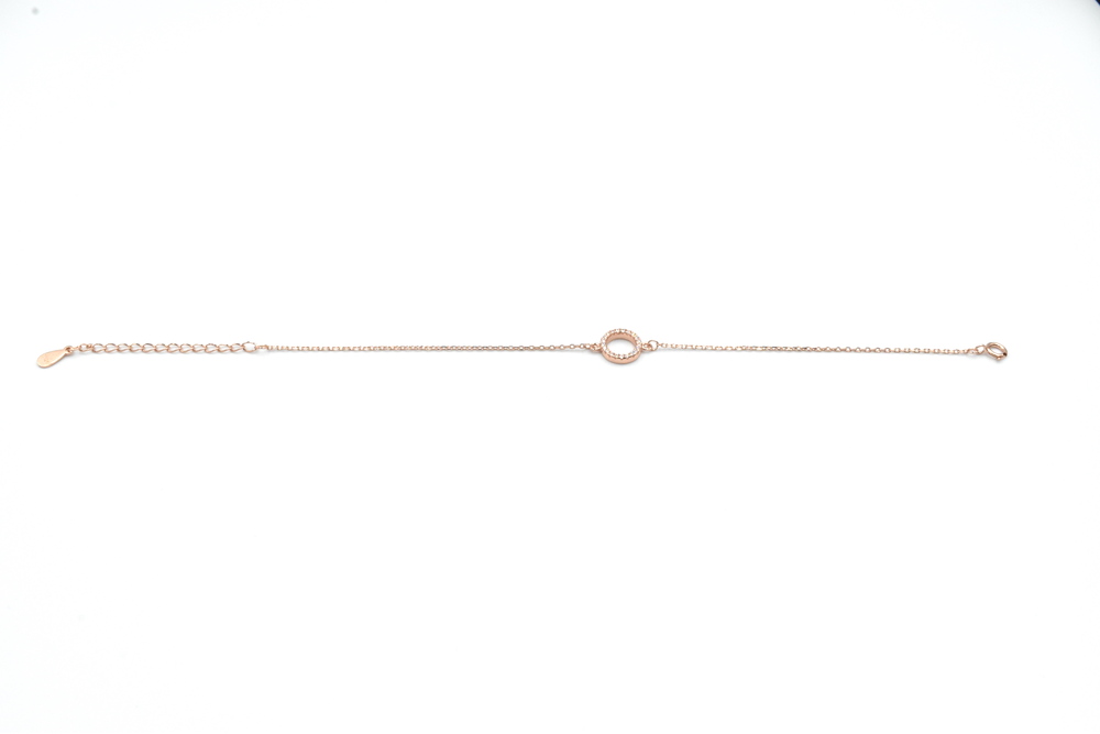 pink gold bracelet with zircon 
