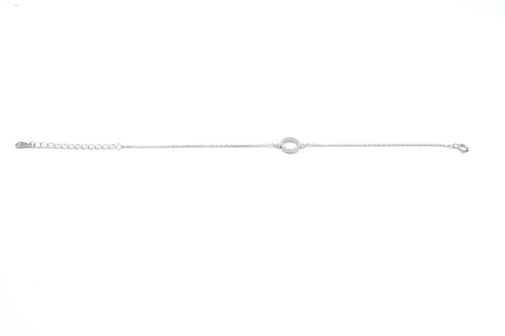 silver bracelet with zircon 
