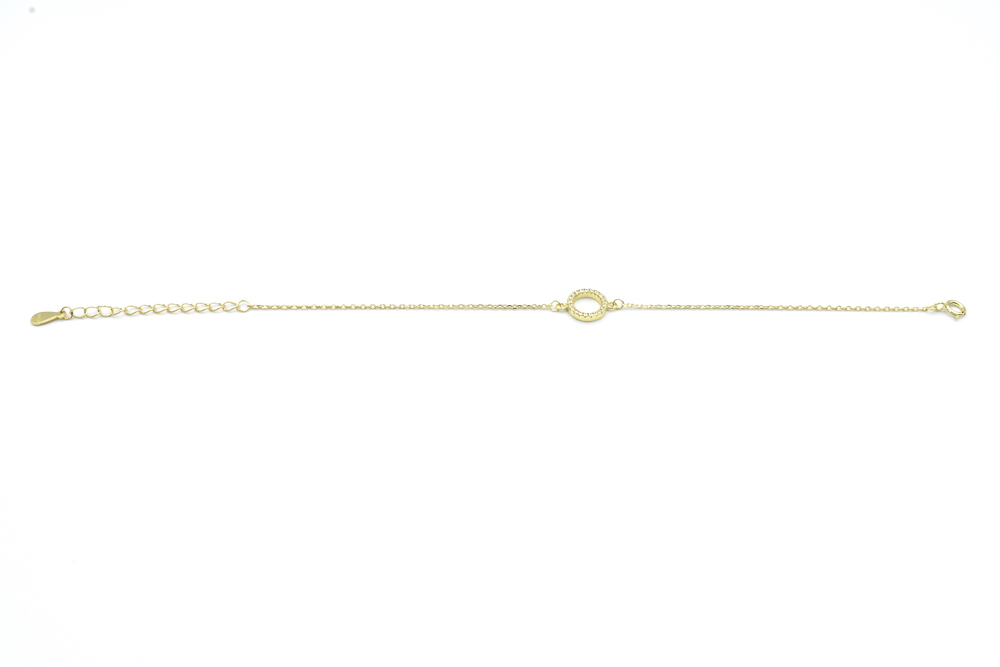 semi-gold bracelet with zircon 