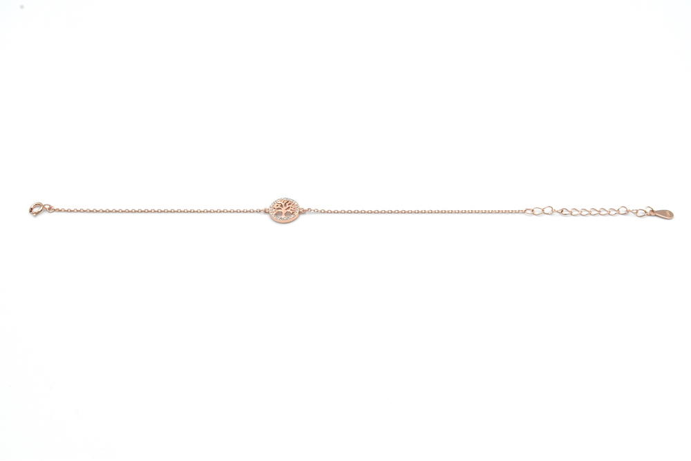 pink gold bracelet with zircon 