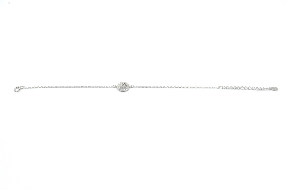 silver bracelet with zircon 