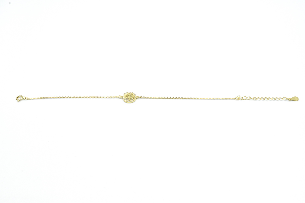 semi-gold bracelet with zircon 