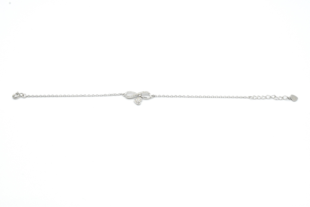 silver bracelet with zircon 