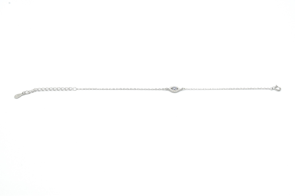 silver bracelet with zircon 