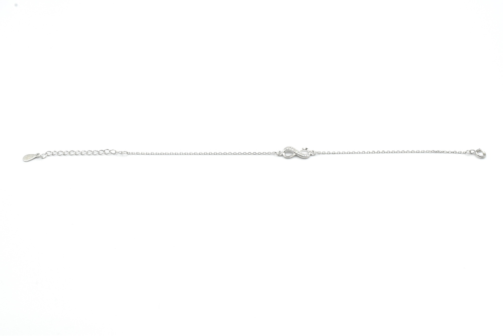 silver bracelet with zircon 