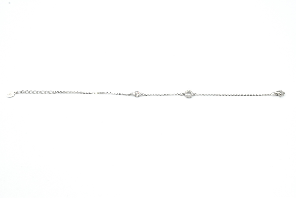 silver bracelet with zircon 