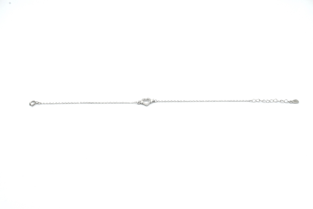 silver bracelet with zircon 