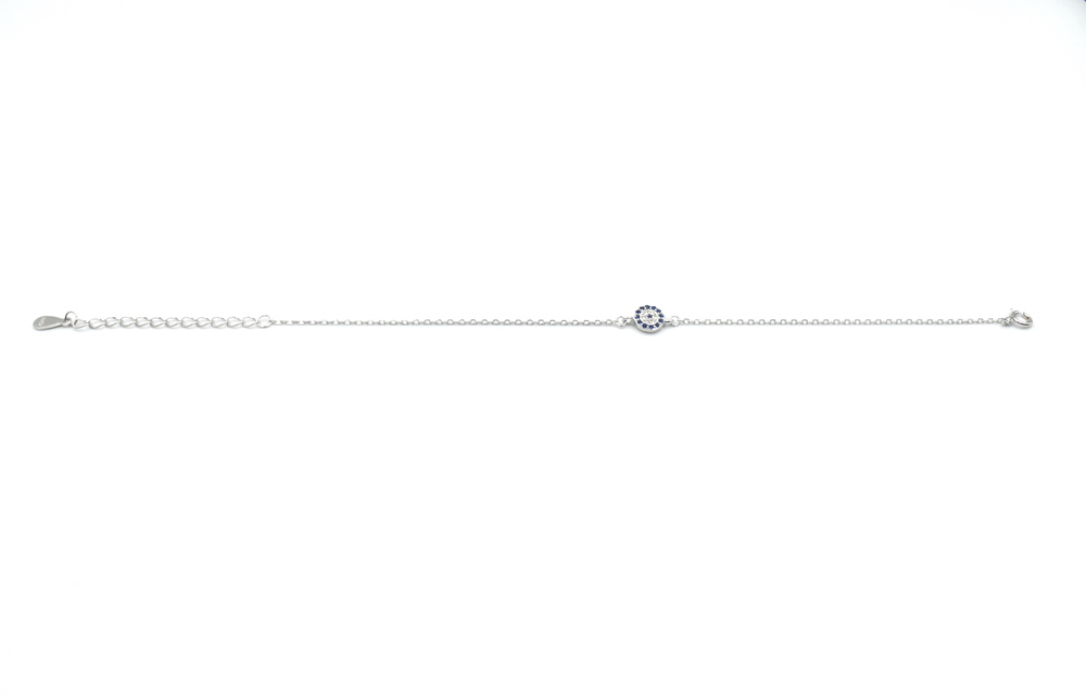 silver bracelet with zircon 