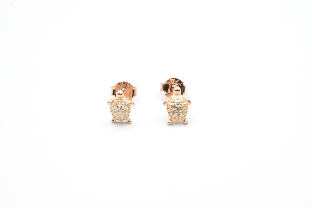 pink gold earrings